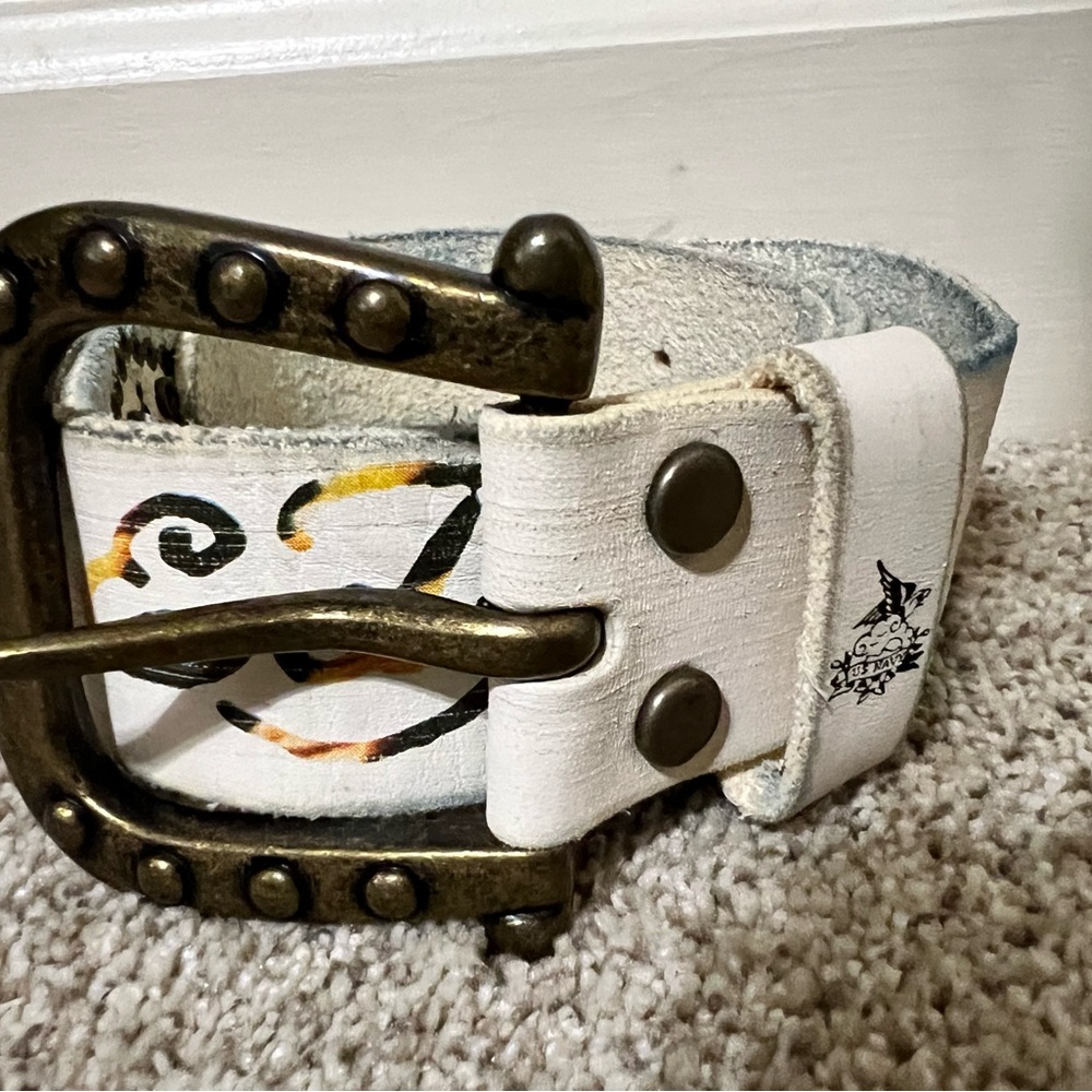 Ed Hardy Vintage Love Belt-Genuine Leather-40 Inches Long
